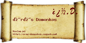 Órás Domonkos névjegykártya